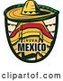 Vector Clip Art of Retro Styled Cinco De Mayo Viva Mexico Design with a Sombrero and Poncho by Vector Tradition SM