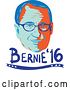Vector Clip Art of Retro Styled Face of Bernie Sanders, Democratic 2016 Presidential Candidate with Text by Patrimonio