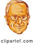 Vector Clip Art of Retro Styled Orange Face of Bernie Sanders, Democratic 2016 Presidential Candidate by Patrimonio