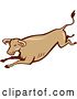 Vector Clip Art of Retro Styled Running Brown Bull by Patrimonio