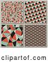 Vector Clip Art of Retro Styled Seamless Pattern Tiles on Tan by Elena