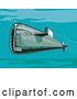 Vector Clip Art of Retro Submarine Underwater by Patrimonio