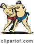 Vector Clip Art of Retro Sumo Wrestling Match 2 by Patrimonio