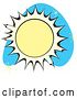 Vector Clip Art of Retro Sun on Blue with Stars by Xunantunich