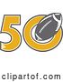 Vector Clip Art of Retro Super Bowl 50 Sports Design with a Gray Football by Patrimonio