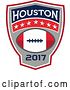 Vector Clip Art of Retro Super Bowl 51 Houston, TX Themed Football Crest Design by Patrimonio