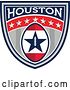 Vector Clip Art of Retro Super Bowl 51 Houston, TX Themed Football Shield Design by Patrimonio