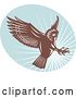 Vector Clip Art of Retro Swooping Owl Logo by Patrimonio