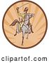 Vector Clip Art of Retro Tan and Orange Cavalry Logo by Patrimonio