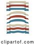 Vector Clip Art of Retro Tan Red and Blue Cloth Ribbon Banners by Vectorace