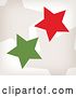 Vector Clip Art of Retro Tan, Red and Green Stars by Cherie Reve