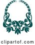 Vector Clip Art of Retro Teal Laurel Wreath and Ribbons by Vector Tradition SM