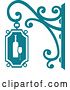 Vector Clip Art of Retro Teal Wine Shingle Sign by Vector Tradition SM