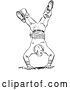Vector Clip Art of Retro Teenage Boy Break Dancing by Picsburg