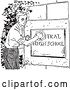 Vector Clip Art of Retro Teenage Boy Polishing a High School Sign by Picsburg