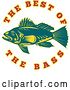 Vector Clip Art of Retro the Best of the Bass Text Around a Fish by Patrimonio
