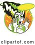 Vector Clip Art of Retro the Bride of Frankenstein Screaming by Andy Nortnik