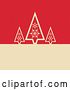 Vector Clip Art of Retro Three Tan Christmas Trees over Red Dots with Copyspace by KJ Pargeter
