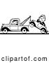 Vector Clip Art of Retro Tow Truck Driver and Guy in a Car by BestVector
