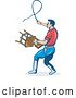 Vector Clip Art of Retro Trainer with a Whip and Chair by Patrimonio