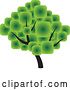 Vector Clip Art of Retro Tree with a Canopy Made of Green Squares by ColorMagic