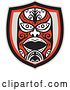 Vector Clip Art of Retro Tribal Maori Mask Shield by Patrimonio