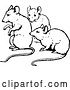 Vector Clip Art of Retro Trio of Mice by Prawny Vintage