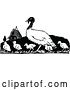 Vector Clip Art of Retro Turkey Bird and Chicks by Prawny Vintage
