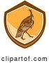 Vector Clip Art of Retro Turkey Bird in an Orange and Brown Shield by Patrimonio