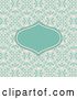 Vector Clip Art of Retro Turquoise Frame Invitation on a Floral Pattern by KJ Pargeter