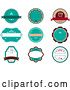 Vector Clip Art of Retro Turquoise Restaurant Labels by Vector Tradition SM
