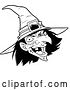 Vector Clip Art of Retro Ugly Warty Witch in a Hat, Laughing by Lawrence Christmas Illustration