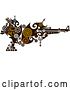 Vector Clip Art of Retro Victorian Steampunk Riffle with Gears by BNP Design Studio