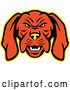 Vector Clip Art of Retro Vizsla Dog Mascot Head by Patrimonio