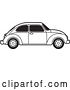 Vector Clip Art of Retro Vw Beetle Car with Tinted Windows by Lal Perera