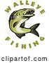 Vector Clip Art of Retro Walleye Fishing Text Around a Fish by Patrimonio