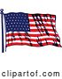 Vector Clip Art of Retro Waving American Flag by Prawny Vintage