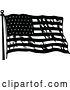 Vector Clip Art of Retro Waving American Flag by Prawny Vintage