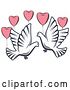 Vector Clip Art of Retro Wedding Doves and Heart Balloons by Vector Tradition SM