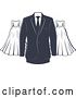 Vector Clip Art of Retro Wedding Gown and Tuxedo Design by Vector Tradition SM