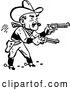 Vector Clip Art of Retro Western Cowboy Shooting Pistols by BestVector