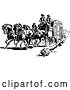 Vector Clip Art of Retro Western Cowboys and a Stage Coach by BestVector