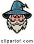 Vector Clip Art of Retro White Bearded Wizard Mascot by Patrimonio