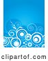 Vector Clip Art of Retro White Circles, Swirls, Dots and Flourishes over a Blue Background by KJ Pargeter