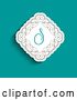 Vector Clip Art of Retro White Diamond with Swirls and a Letter S Monogram over Turquoise by KJ Pargeter