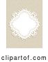 Vector Clip Art of Retro White Floral Diamond Frame over a Canvas Texture by KJ Pargeter