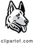 Vector Clip Art of Retro White German Shepherd Dog Mascot Head by Patrimonio