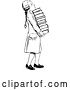 Vector Clip Art of Retro Wig Boy Carrying Books by Prawny Vintage