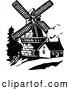 Vector Clip Art of Retro Windmill and House by Prawny Vintage