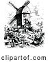 Vector Clip Art of Retro Windmill and Workers by Prawny Vintage